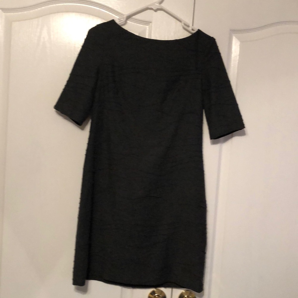 Fully lined charcoal dress with texture